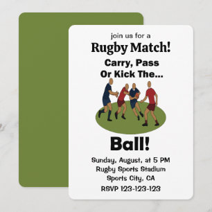 Invitation Match de Rugby Transporter Passer Ou Botter Le Bal