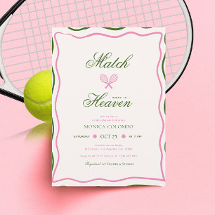 Invitation Match Fabriqué en Ciel Tennis Thème Fête des marié