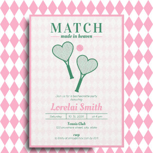 Invitation Match fait en Heaven Tennis Club Bachelorette