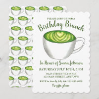 Matcha Green Tea Latte Party Anniversaire Brunch
