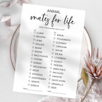 Mates d'animaux pour la Fête des mariées de vie je