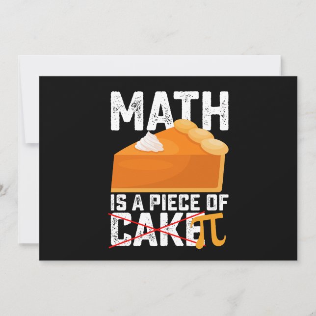 Invitation Math Est Une Pièce De Gâteau Pi Day Drôle (Devant)