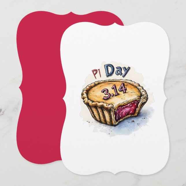 Invitation Math Rencontre Dessert : Fun Pi Day Celebration (Devant / Derrière)