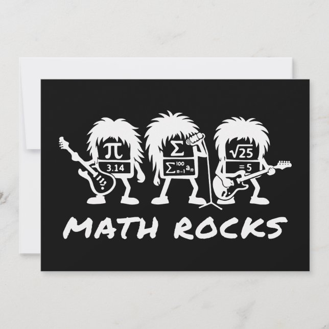 Invitation Math Rocks Academic Rock Band Humor (Devant)