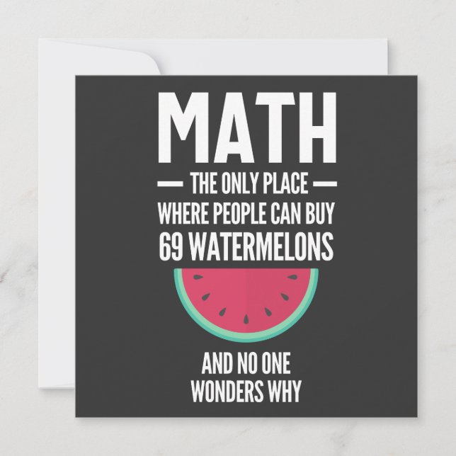 Invitation Maths. Drôle Math Sarcasm Citation Cadeau (Devant)