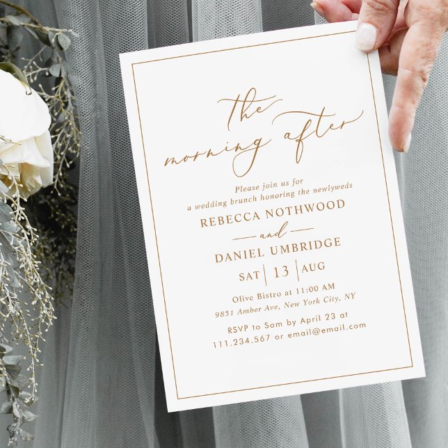 Invitation Matin d'or rustique moderne après Brunch Mariage (Créateur téléchargé)