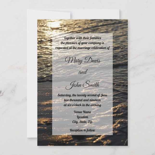 Invitation Matinée étincelante sur la plage (Devant)