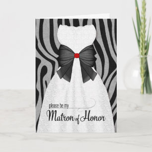 Invitation Matron of Honor Request in Animal Print Bridal