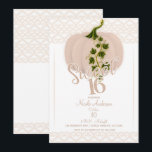Invitation Matte rose Citrouille Sweet 16 Coeurs Anniversaire<br><div class="desc">personnaliser pour tout événement</div>