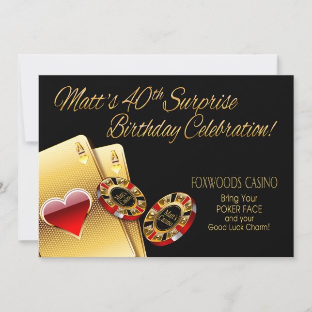 Invitation Matt's Casino Party ME DEMANDEZ DE METTRE DES NOMS (Devant)