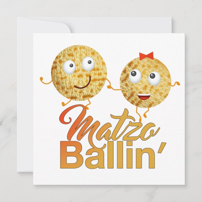 Invitation Matzo Ballin'. Pâque juive Seder de Pesach (Devant)