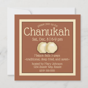 Invitation Matzoh Ball Hanoukka Party