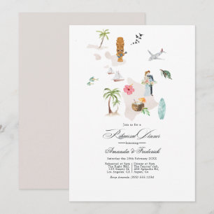 Invitation Maui - Mariage de Destination à Hawaii Dîner de Ré