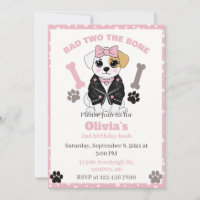 Mauvais deux l'invitation de chien os, fête chiot
