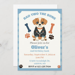 Invitation Mauvais deux l'invitation de chien os, fête de chi