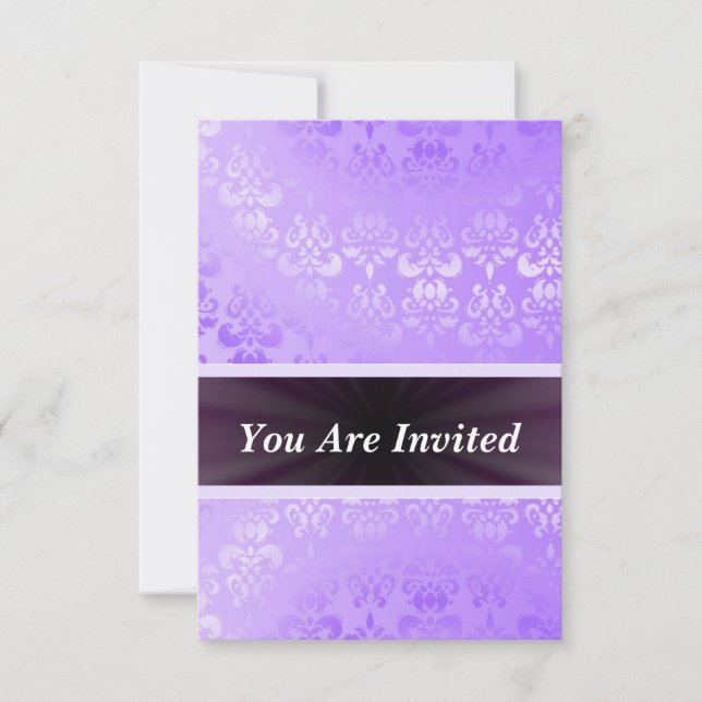 Invitation Mauve damask n'importe quelle occasion (Devant)