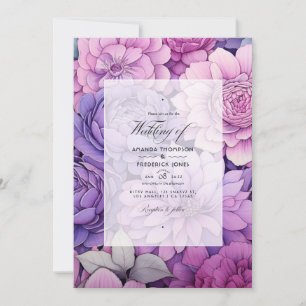 Invitation Mauve Floral Mariage