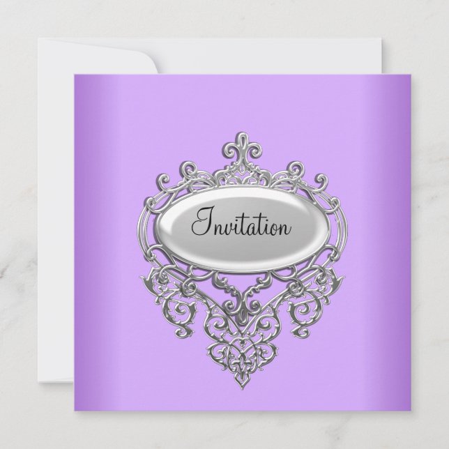 Invitation Mauve Lilas pour toute Occasion (Devant)