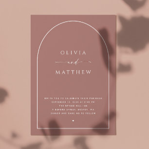 Invitation Mauve / rose poussiéreux arche minimaliste mariage