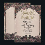 Invitation Mauve Spice Roses Paillettes Étincelle Douce 16 16<br><div class="desc">Cartes d'invitation à une fête d'anniversaire</div>