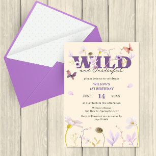 Invitation Mauve Wild & Onedering Fleur sauvage 1er anniversa