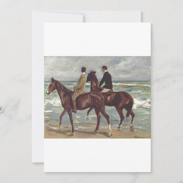 Invitation Max Liebermann: Two Riders on the Beach Art (Devant)