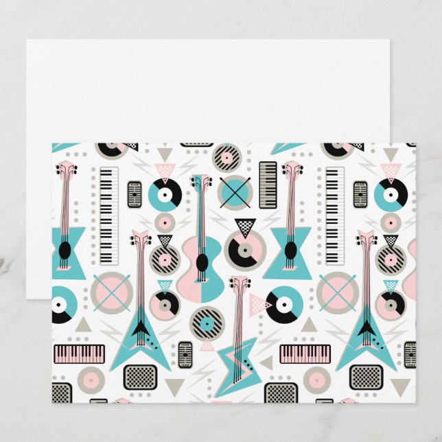 Invitation Mayhem musicale rétro (Devant / Derrière)