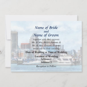 Invitation MD - Baltimore Skyline et produits Mariages portua
