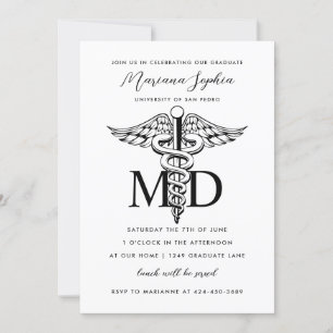 Invitation MD Docteur en médecine Diplôme Couleur personnalis