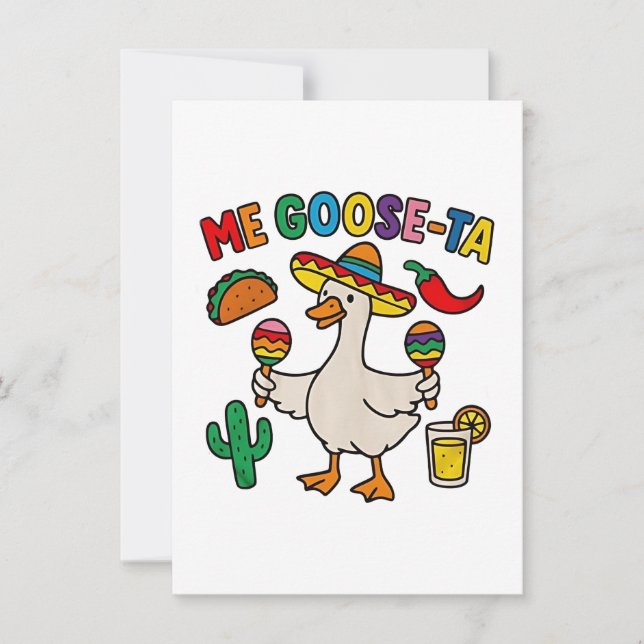 Invitation Me Goose-Ta Funny Mexicain Espagnol Oie (Devant)