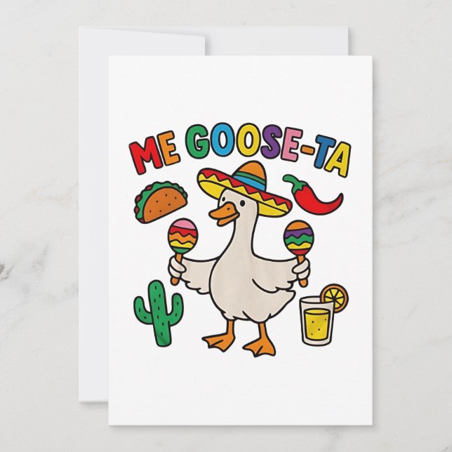 Invitation Me Goose-Ta Funny Mexicain Espagnol Oie (Devant)