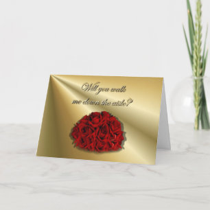 Invitation Me marcherez-vous dans l'allée ? église mariage