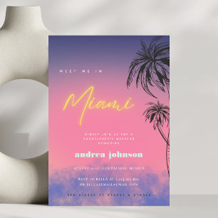 Invitation Me rencontrer à Miami   Neon Hen Bachelorette Week