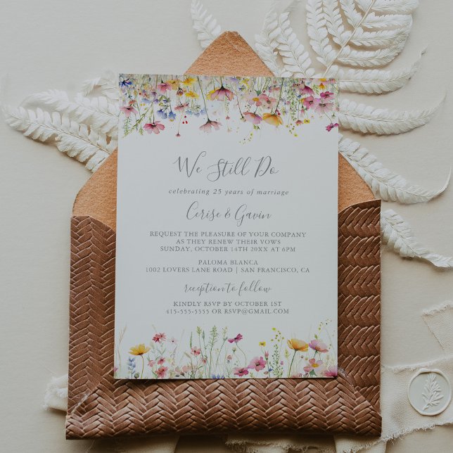 Invitation Meadow Fleur sauvage Nous Continuons À Vow Renouve (Créateur téléchargé)