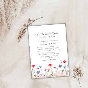 Invitation Meadow Summer Petit Baby shower Fleur sauvage