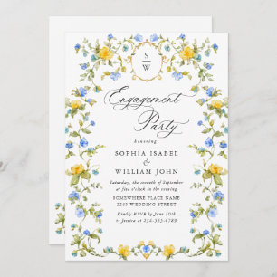 Invitation Meadow Watercolor Fleurs sauvages ENGAGEMENT PARTY