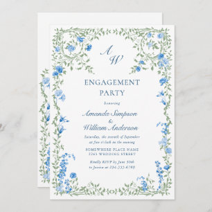 Invitation Meadow Watercolor Fleurs sauvages ENGAGEMENT PARTY