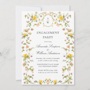 Invitation Meadow Watercolor Fleurs sauvages ENGAGEMENT PARTY