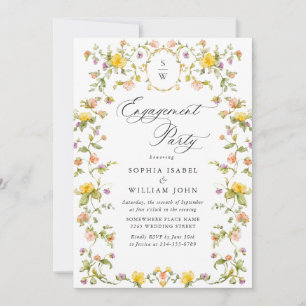 Invitation Meadow Watercolor Fleurs sauvages ENGAGEMENT PARTY