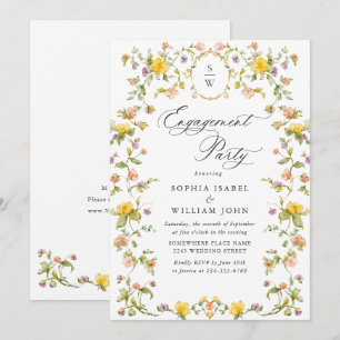 Invitation Meadow Watercolor Fleurs sauvages ENGAGEMENT PARTY