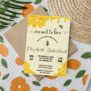 Invitation Meant to Bee! Abeille, Miel, Baby Shower Nuptial