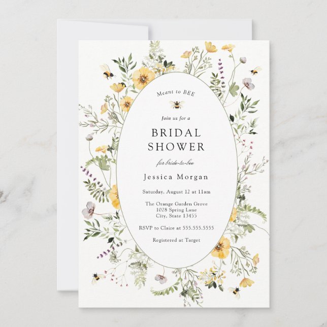 Invitation Meant to Bee Bridal Shower | Floral Garden  (Devant)