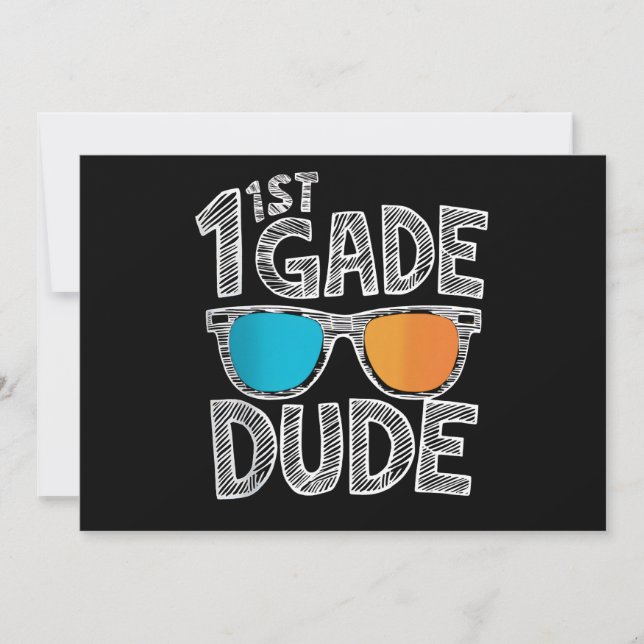 Invitation Mec de 1re année de retour à l'école élève de prem (Devant)