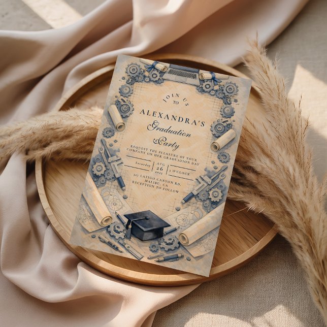 Invitation Mechanical Engineering Graduation Party (Créateur téléchargé)