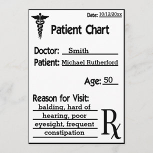 Invitation Médecins Chart For Patient Funny