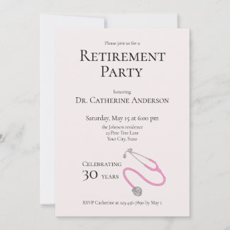 Invitation Medical Doctor Nurse Retirement Party 