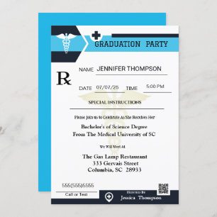 Invitation Médicale de graduation de la bande de p