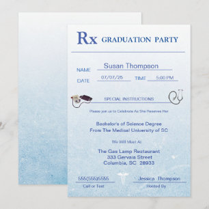 Invitation Médicale de graduation de la bande de p