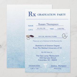 Invitation Médicale de graduation de la bande de p