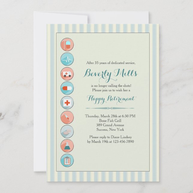 Invitation Médicale de partie de retraite courante (Devant)